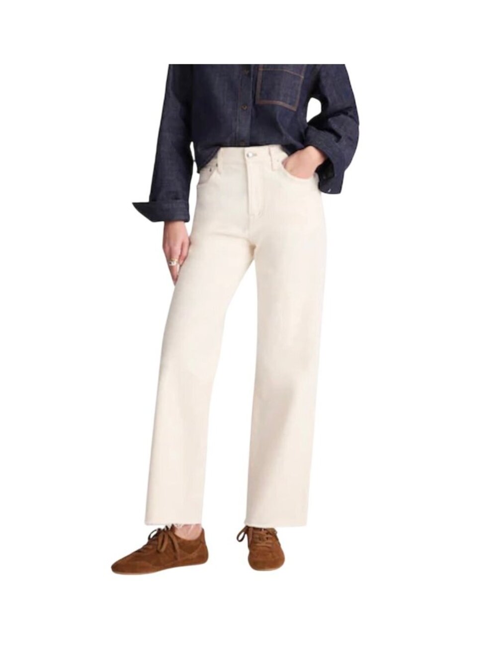 Madewell The Perfect Vintage Wide-Leg Crop Jeans Size 27 vintage Canvas